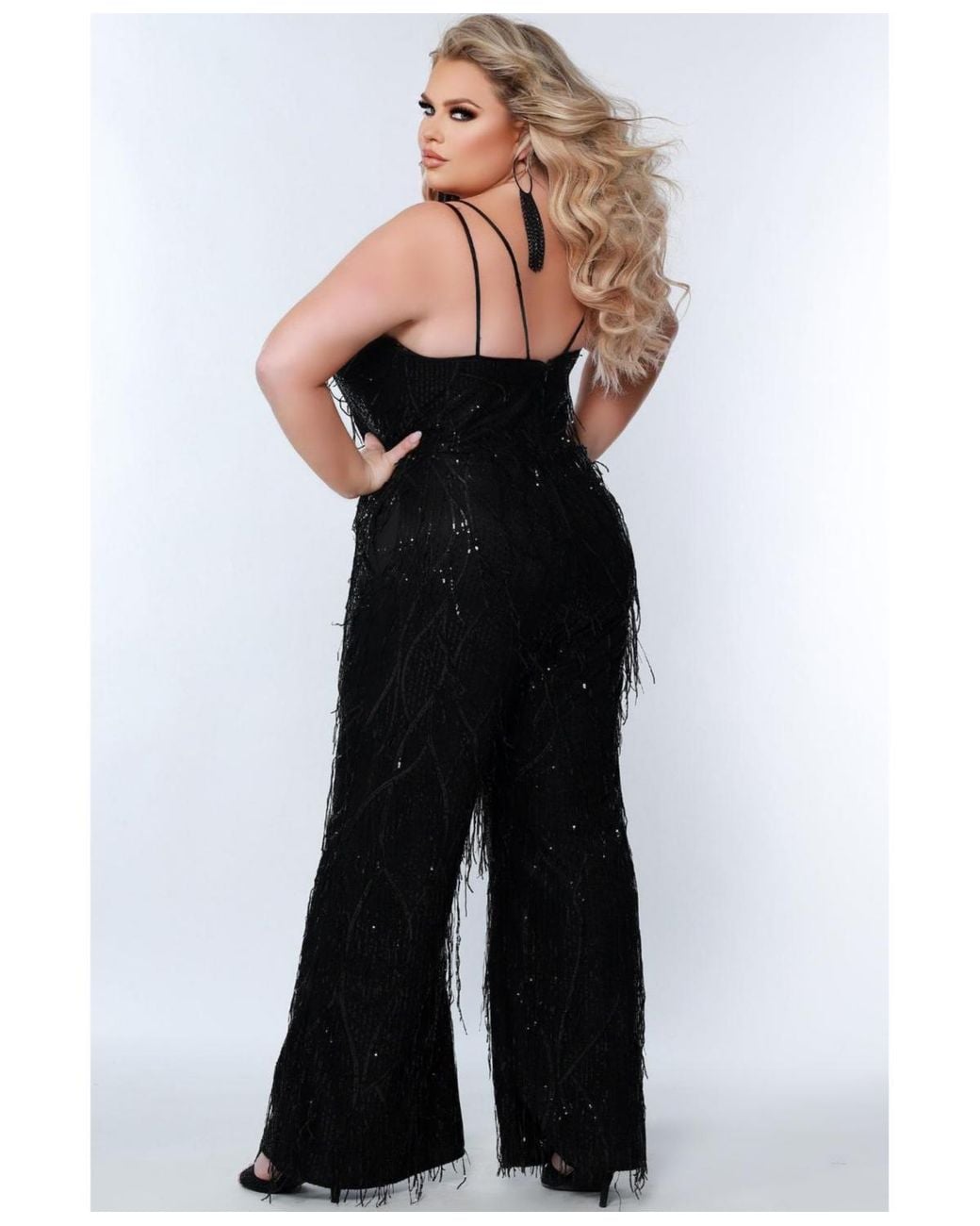 Sydney's Closet Black Sequin Jumpsuit