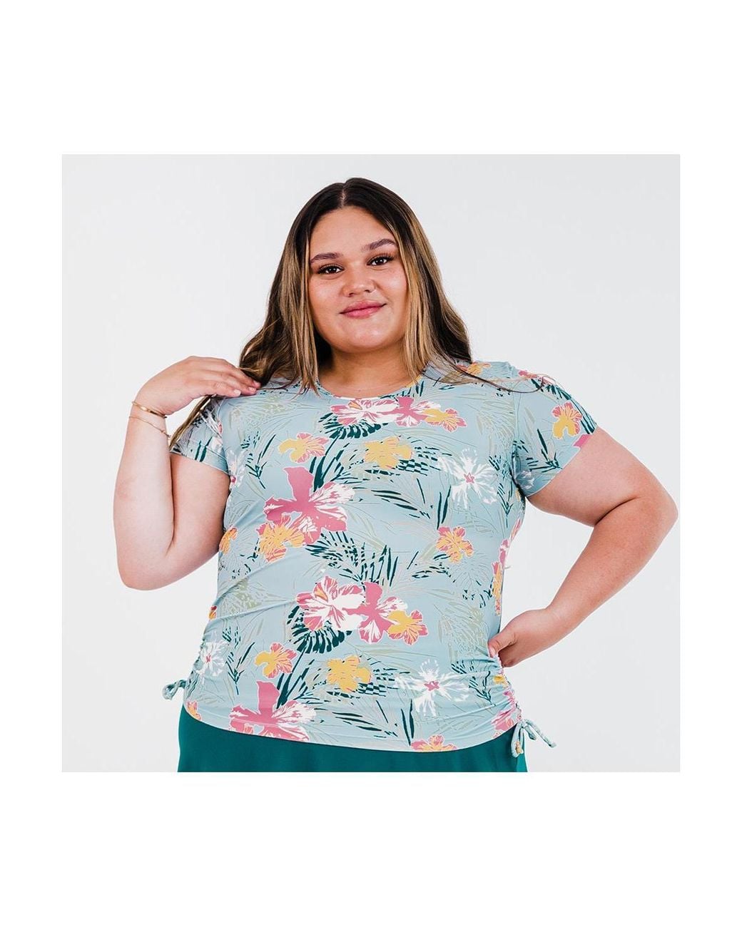 Calypsa Blue Plus Size Adele Swim Top