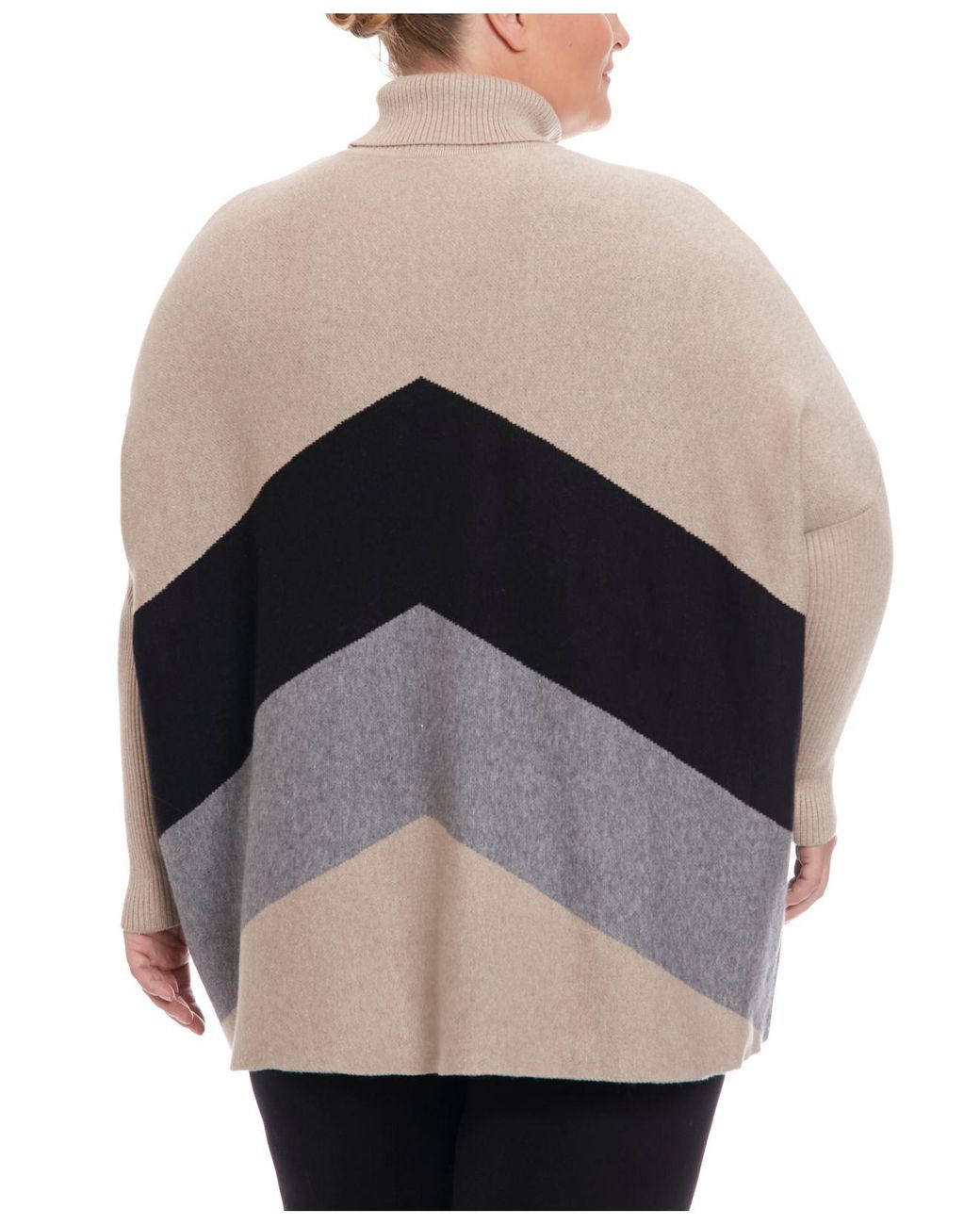 Joseph A Plus Size Poncho Turtleneck Sweater | Lyst