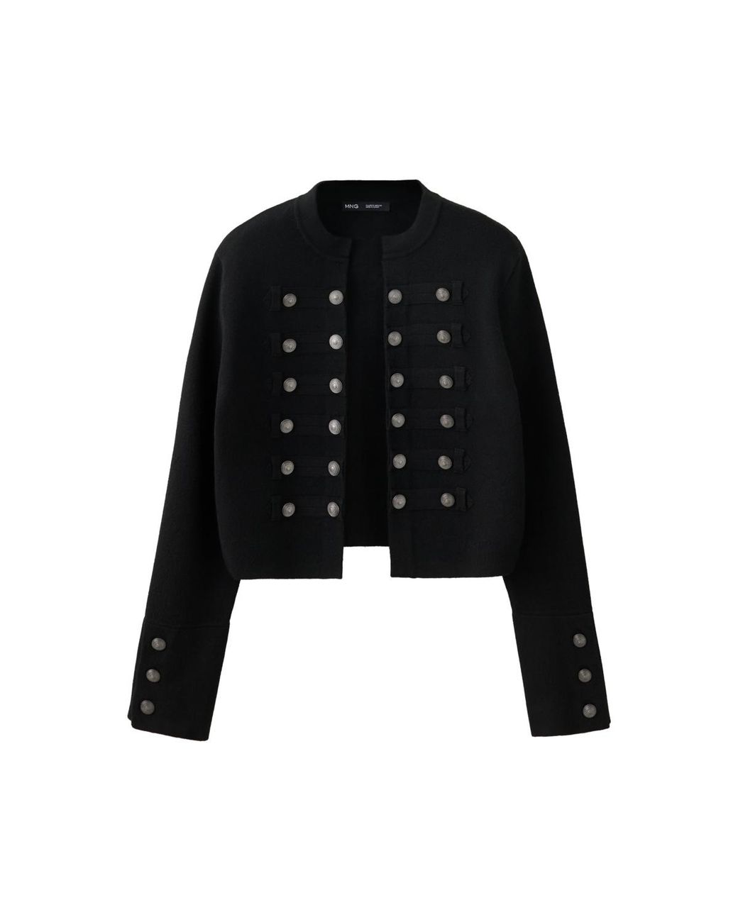 Mango Black Jafar Fine-knit Cropped Jacket
