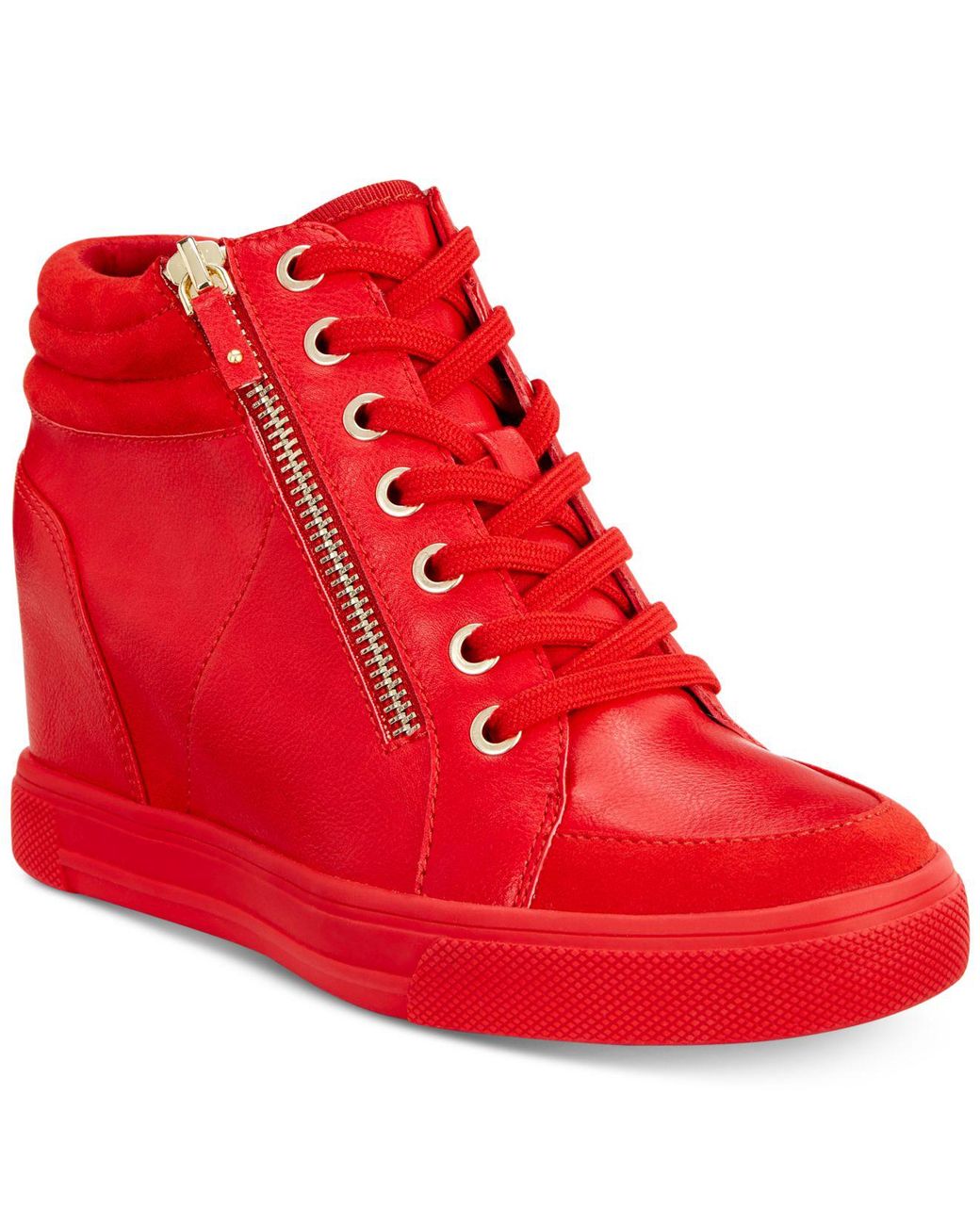 gemak coupon bewijs ALDO Kaia Lace-up Wedge Sneakers in Red | Lyst