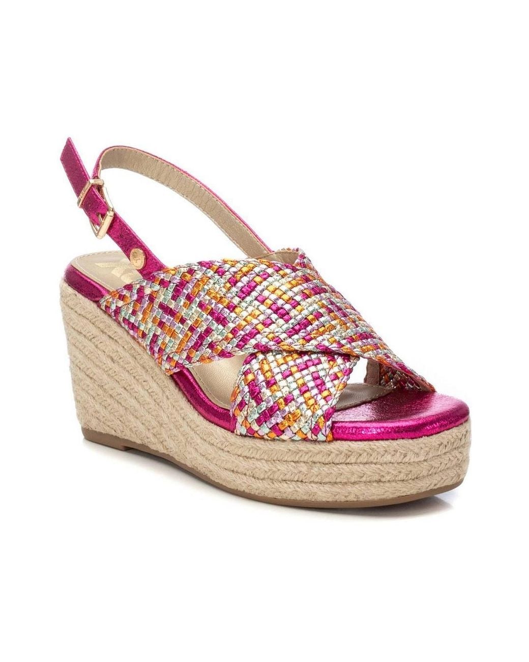 Xti Pink Wedge Sandals By