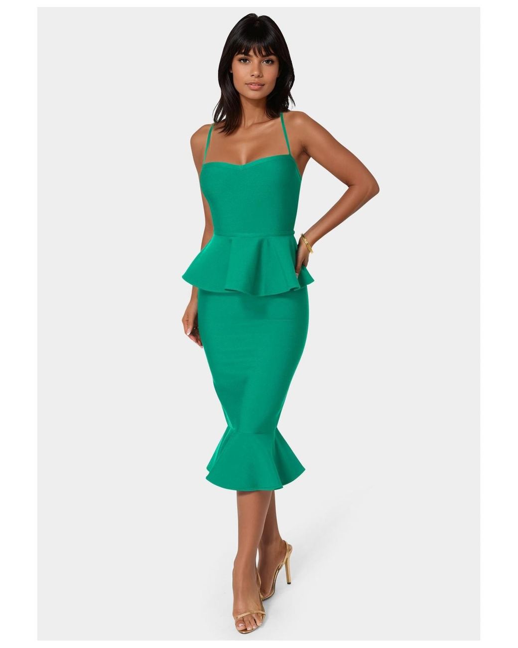 slim fit dress slacks Bebe Women's Cap Sleeve Bandage Mini Dress main image 1