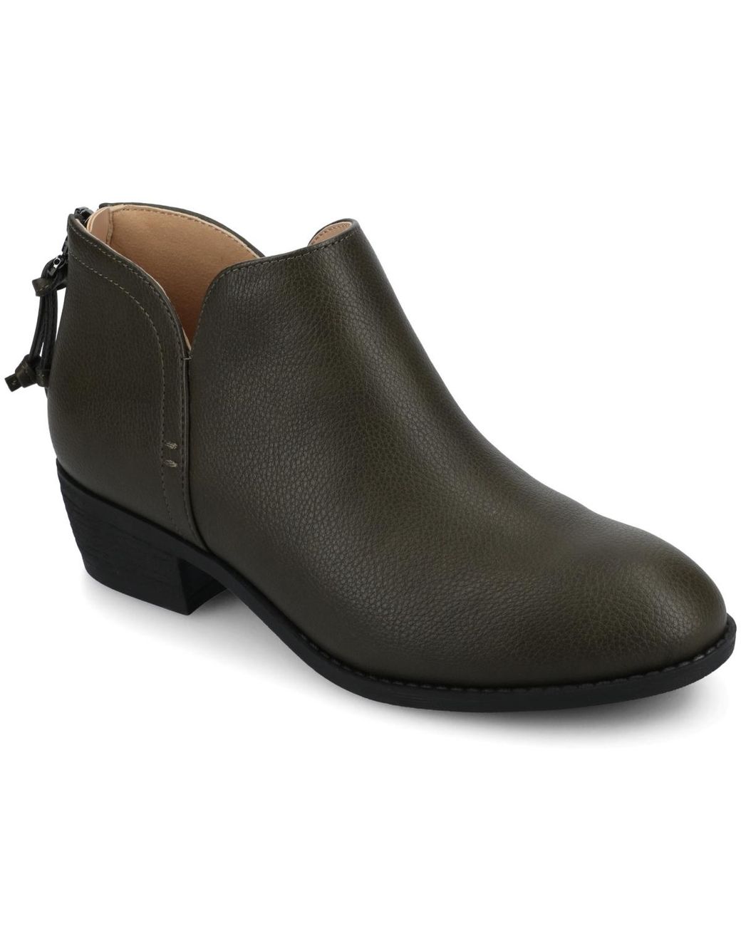 Journee Collection Black Livvy Side Split Ankle Booties