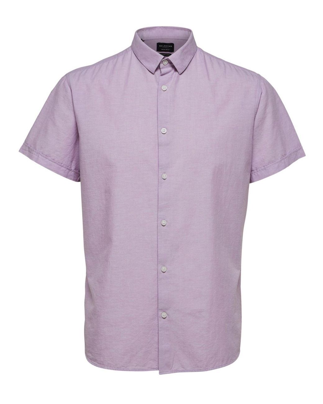SELECTED Short Sleeve Linen Shirt in Lavender h (Purple) for Men - Lyst
