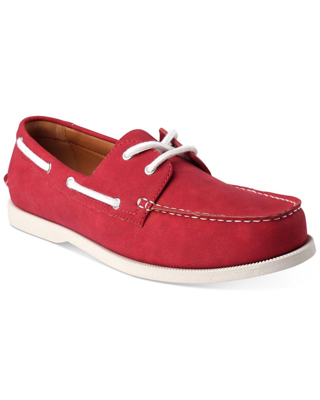Club Room Rubber Boat Shoes, Created For Macy's in Deep Red (Red) for