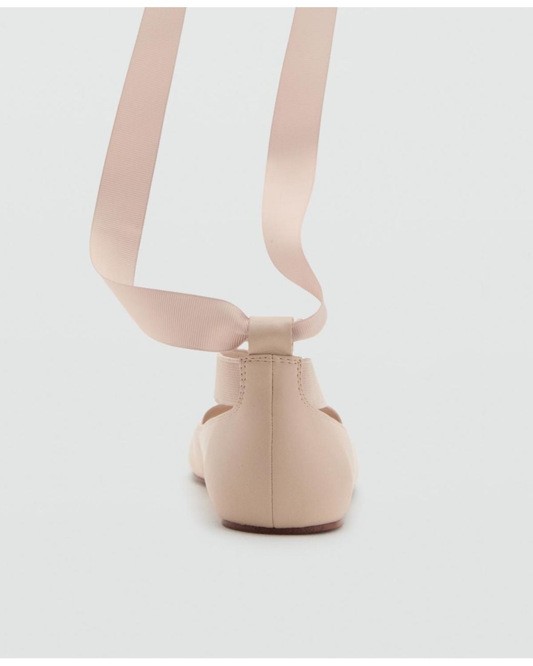 Mango Natural Criss-cross Strap Ballet Flats