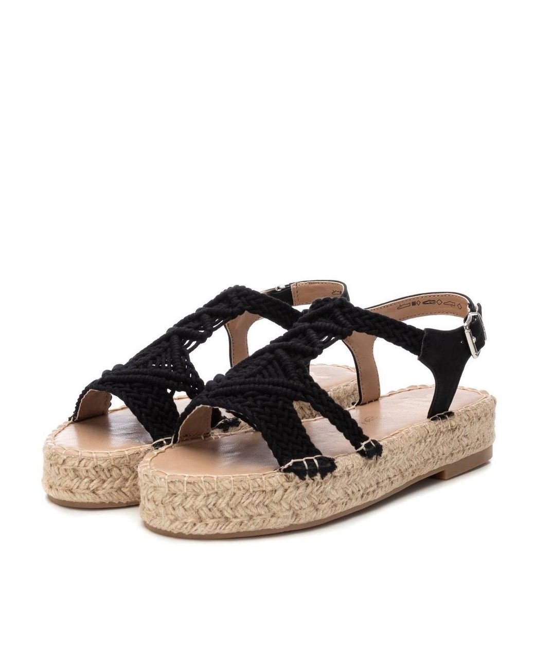 Xti Black Flat Sandals