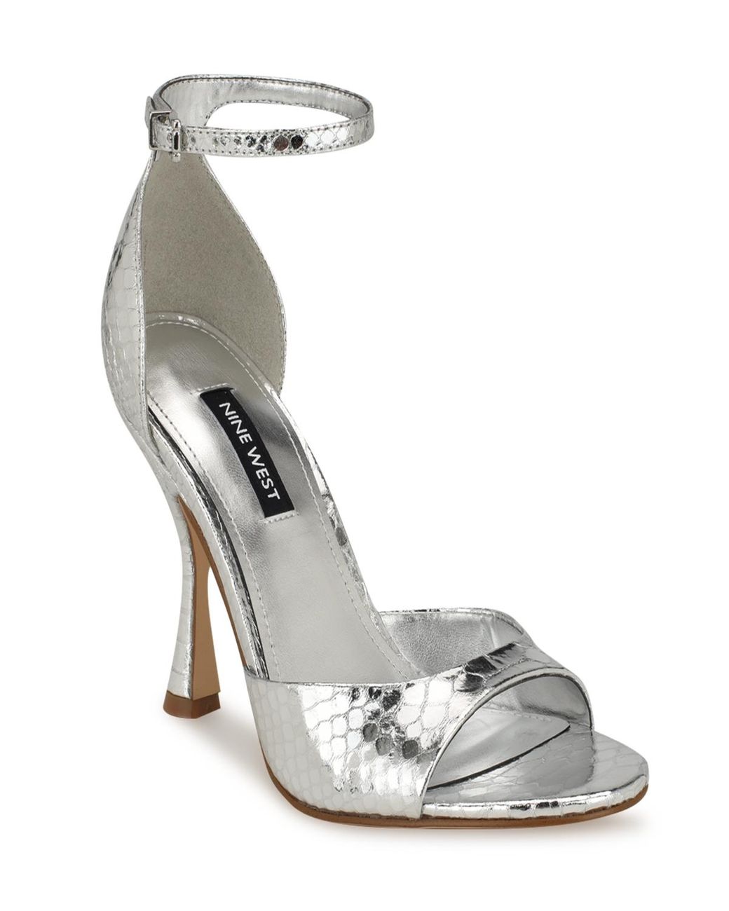 Nine West Kheri Tapered Heel Open Toe Dress Sandals in White Lyst