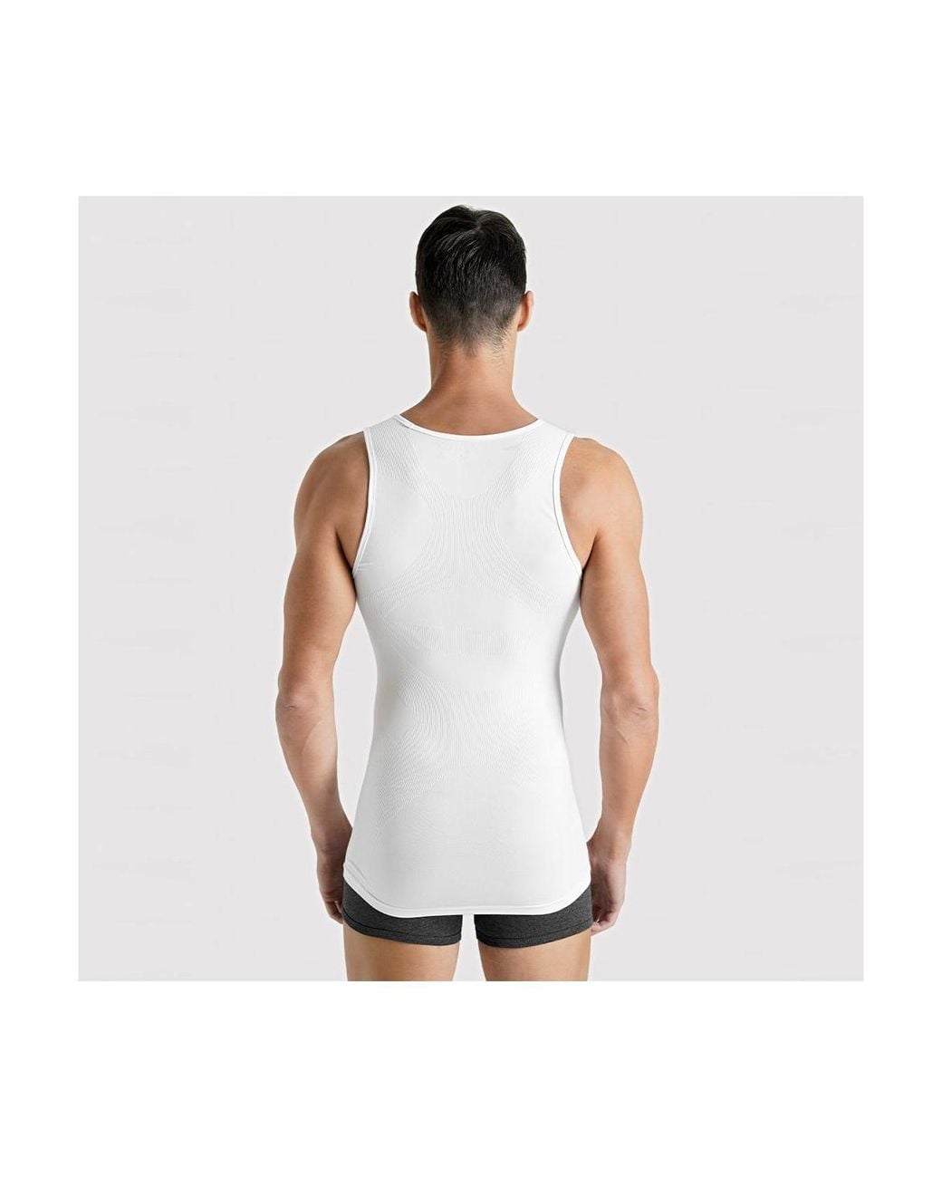 Rounderbum White Basic Light Compression Tank Top for men