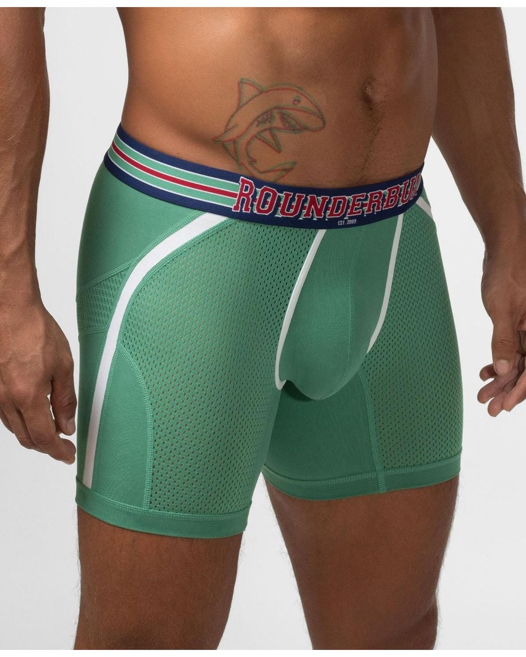 Rounderbum Green Varsity Anatomic Boxer Brief for men
