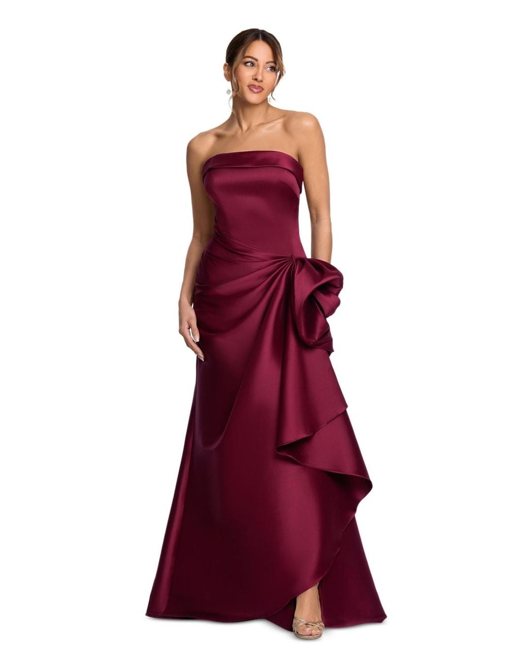 Xscape Gathered Strapless Gown