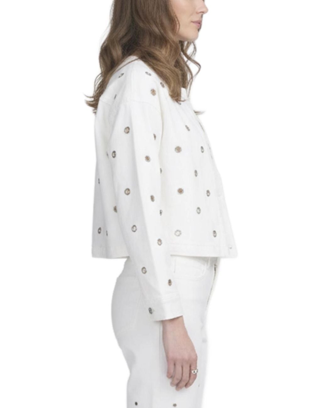 Elle Collection White Grommet Jacket
