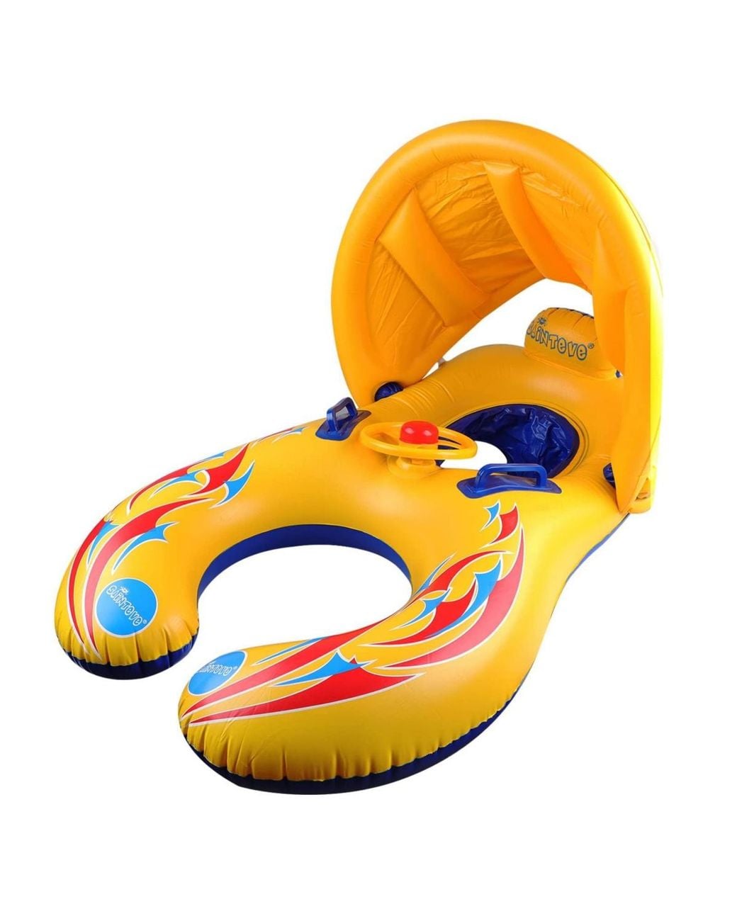 Aofar Inflatable Double Person Float Seat With Sun Shade Pool Ring in ...