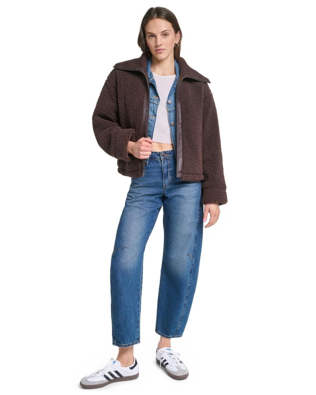 Levi's Brown Sherpa Bomber Quilted-lined Jacket