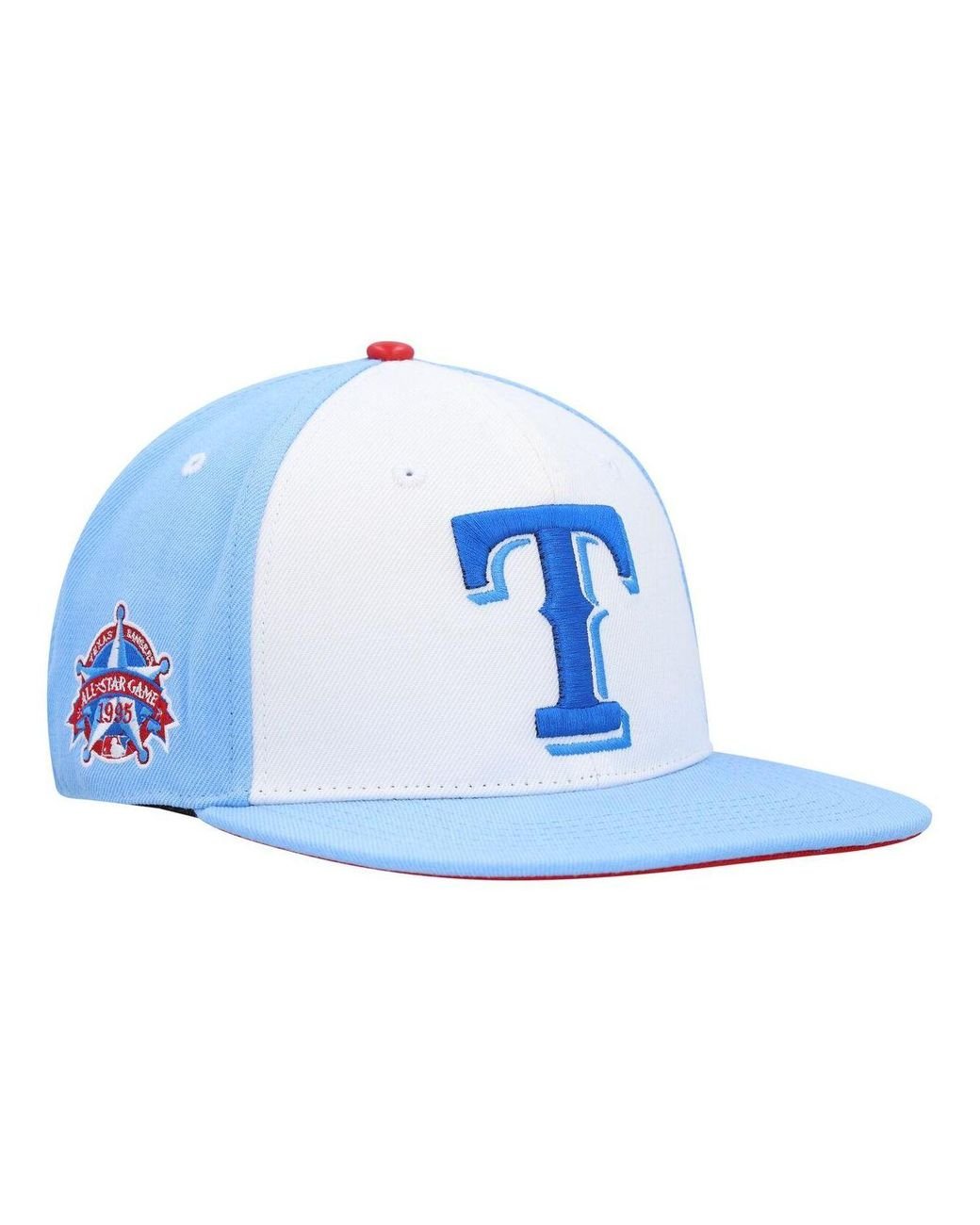 Pro Standard White, Light Blue Texas Rangers Blue Raspberry Ice Cream Drip Snapback Hat for Men