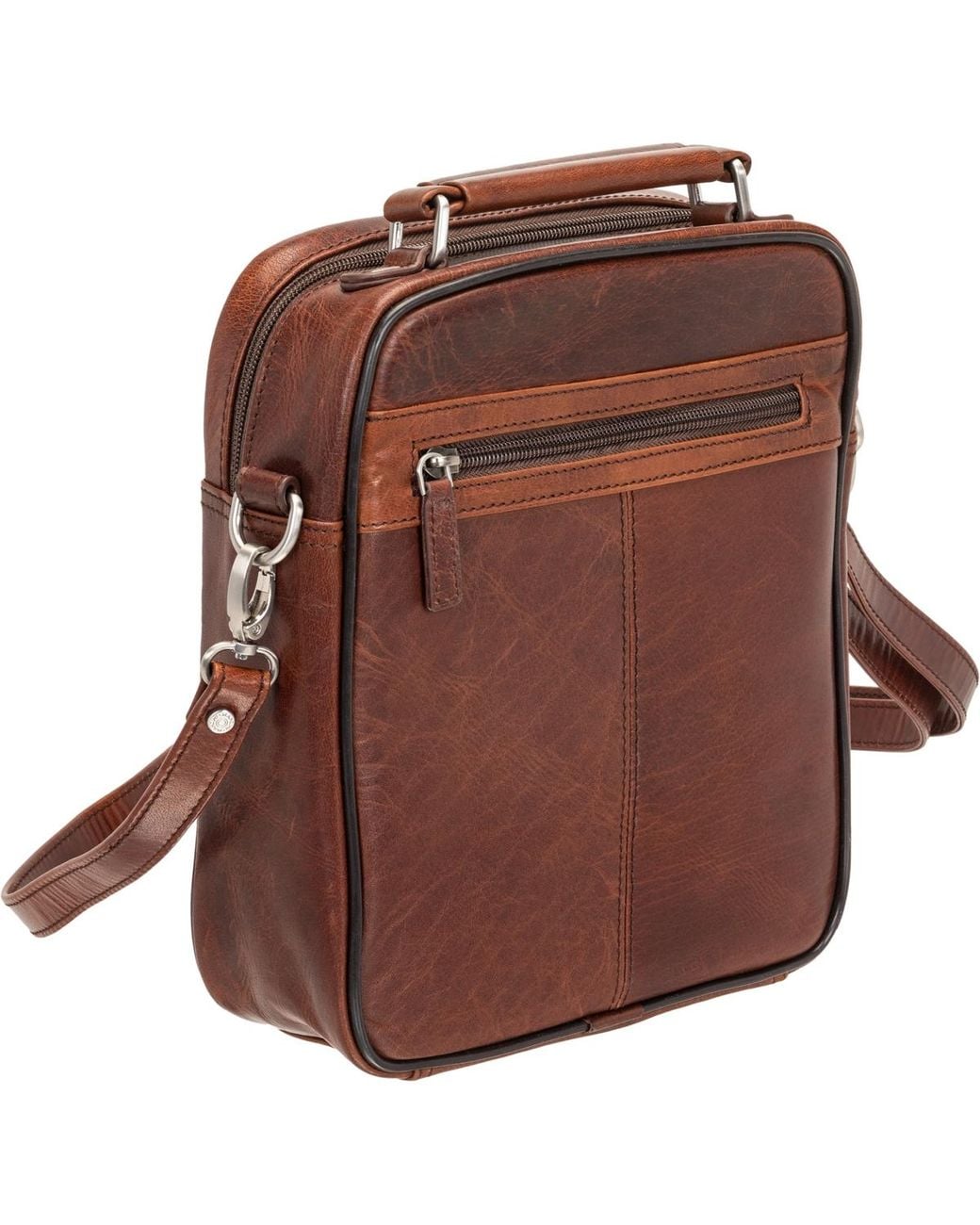 Mancini Brown Buffalo Large Bag for men