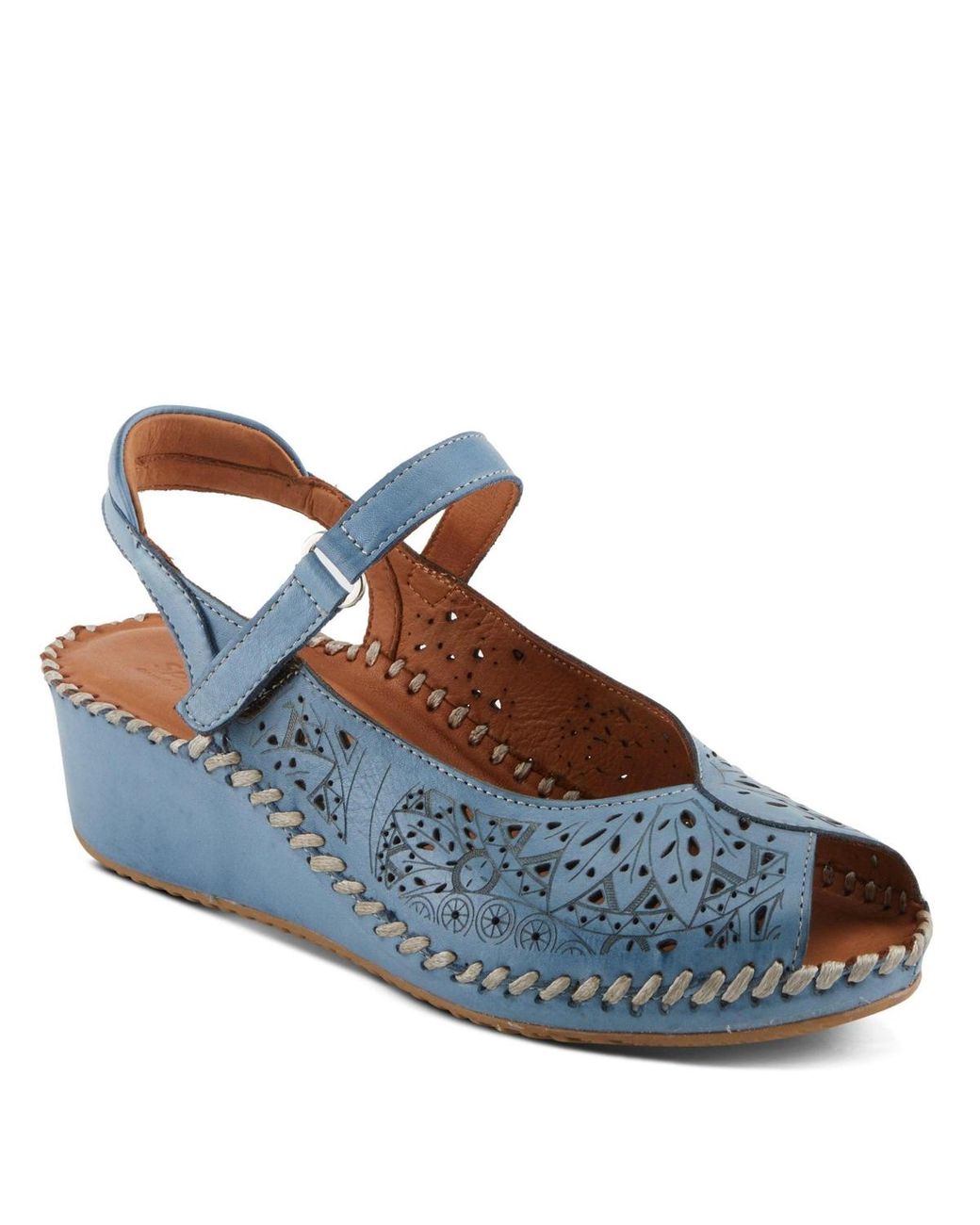 Spring Step Blue Santonio Wedges
