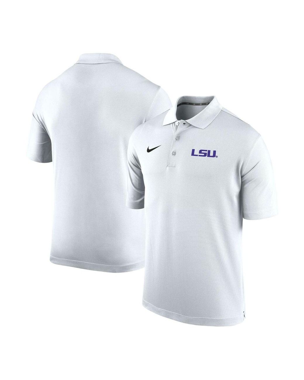 Nike White Lsu Tigers Primary Logo Varsity Performance Polo Shirt for