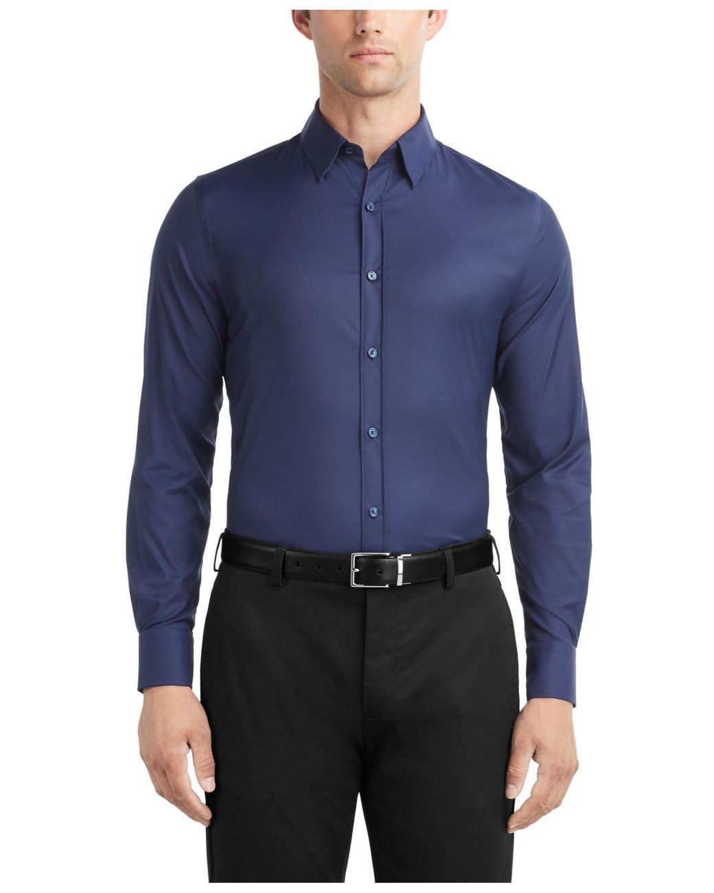 Tommy Hilfiger Tech Nylon Stretch Slim Fit Dress Shirt in Blue for Men ...