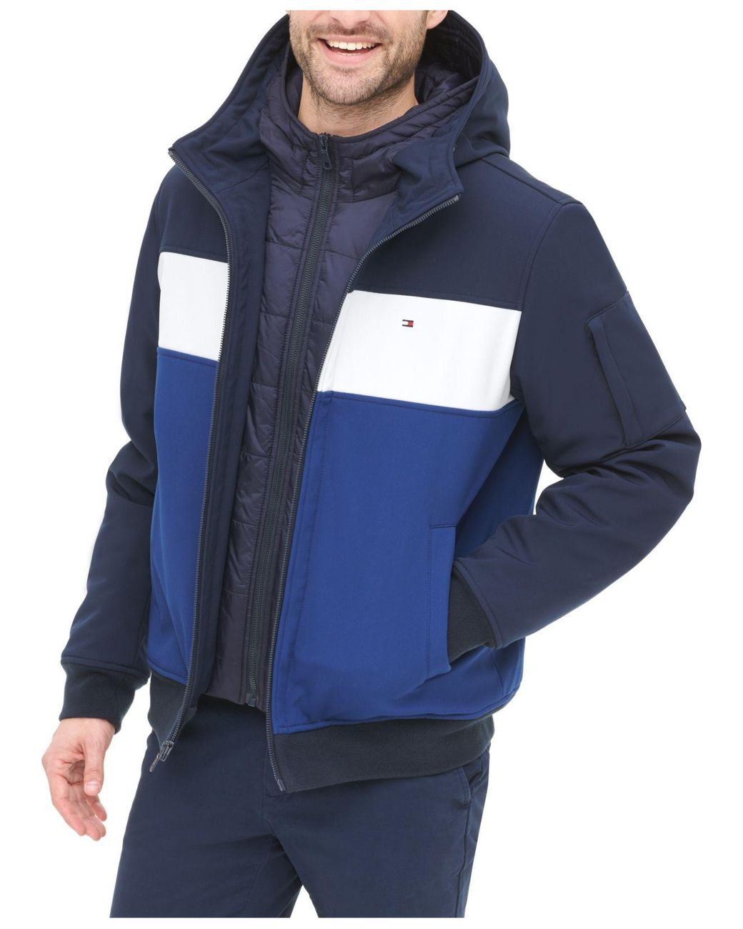 tommy hilfiger hooded soft shell jacket