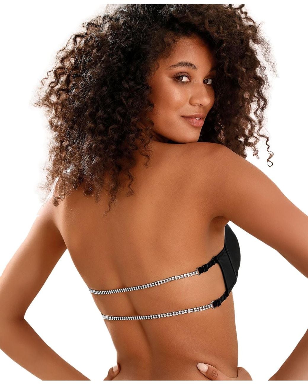 Lascana Brown Rhinestone Push Up Bra