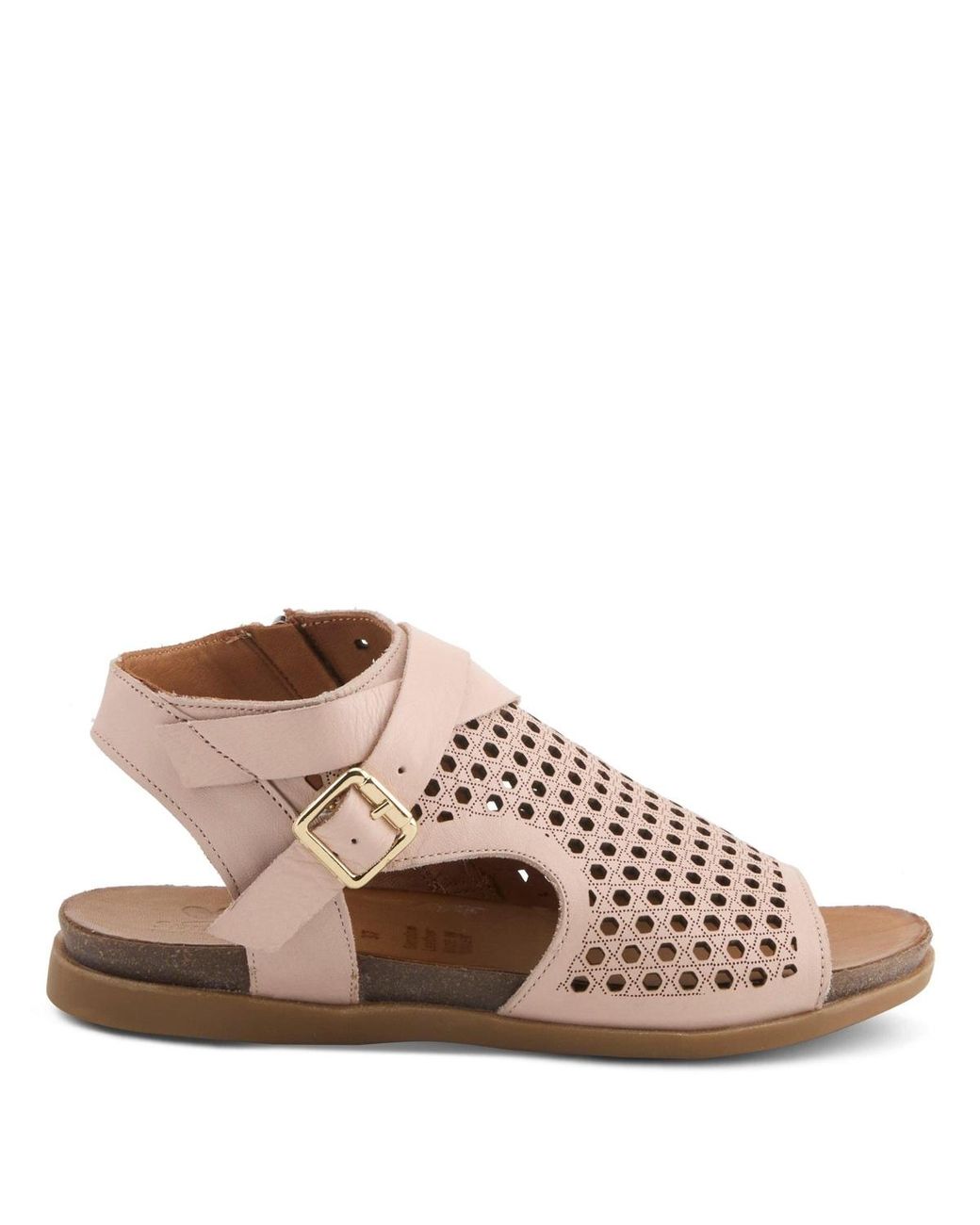 Spring Step Brown Covington Leather Cut-out Sandal