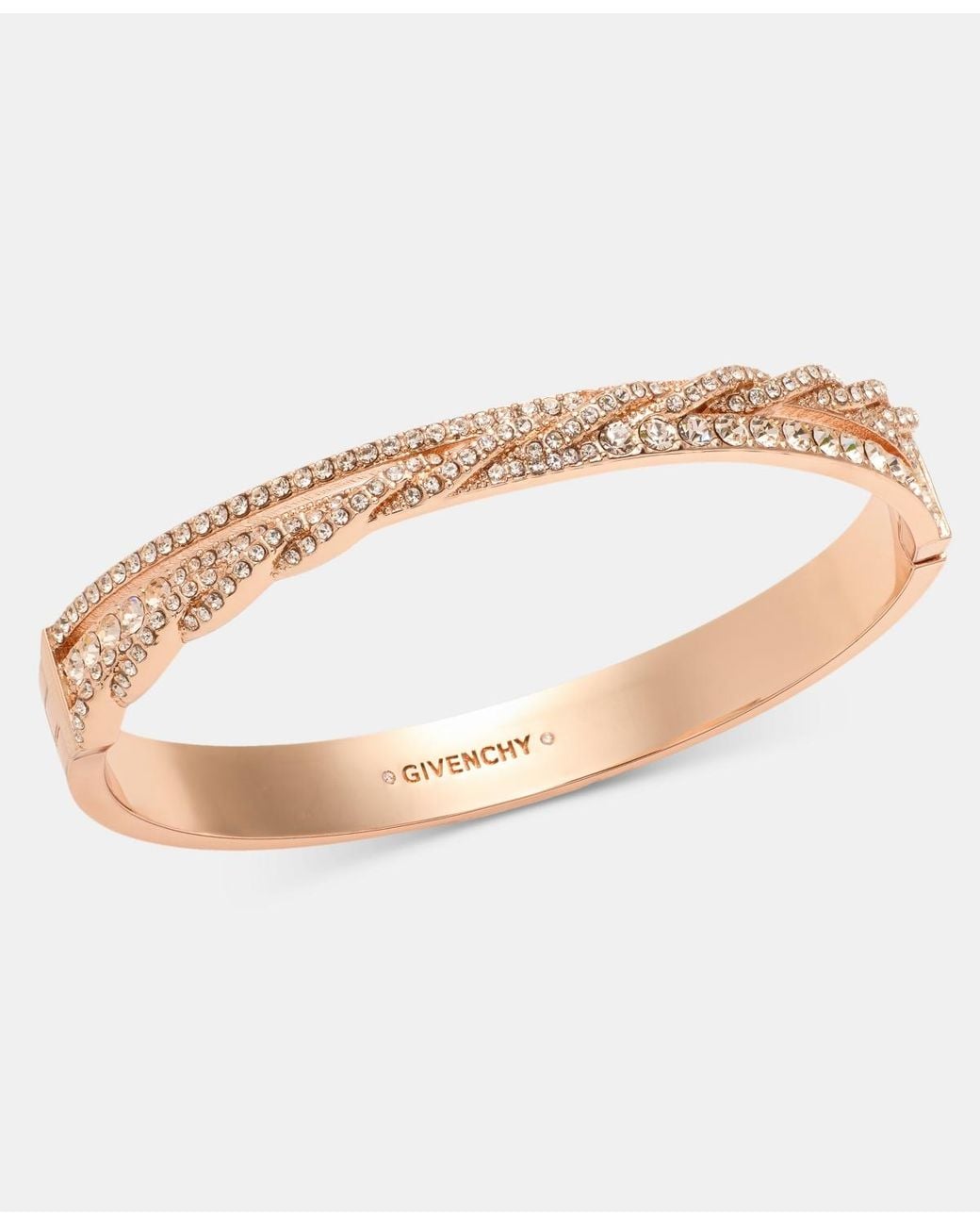 Givenchy White Pave Twist Bangle Bracelet
