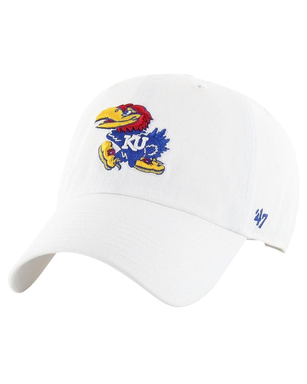 '47 White Kansas Jayhawks Clean Up Adjustable Hat for men