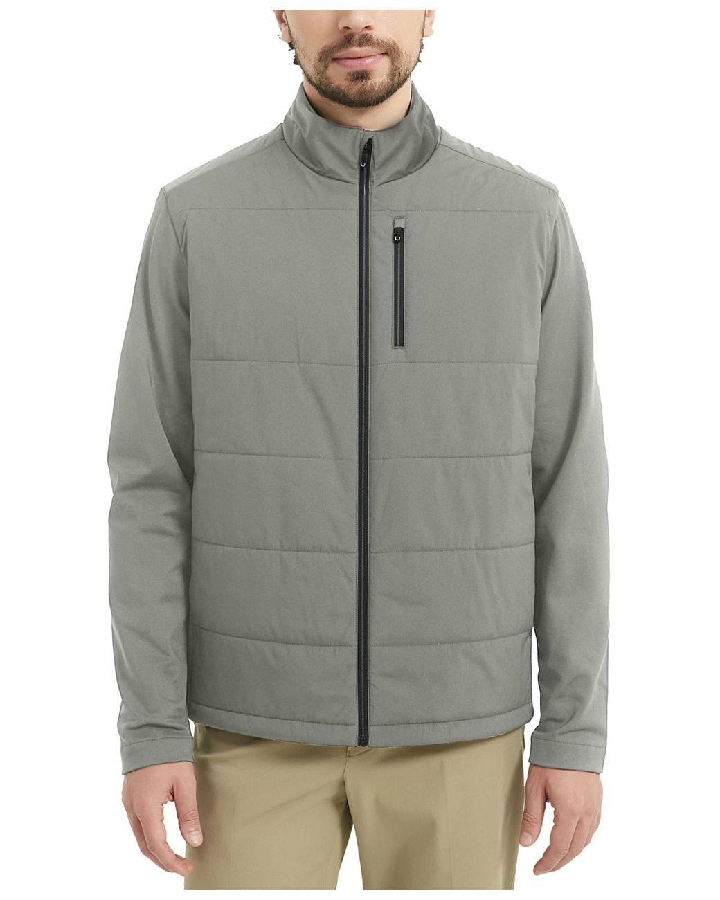 Hawke & Co. Gray Performance Pro Stretch Light Quilt Jacket for men