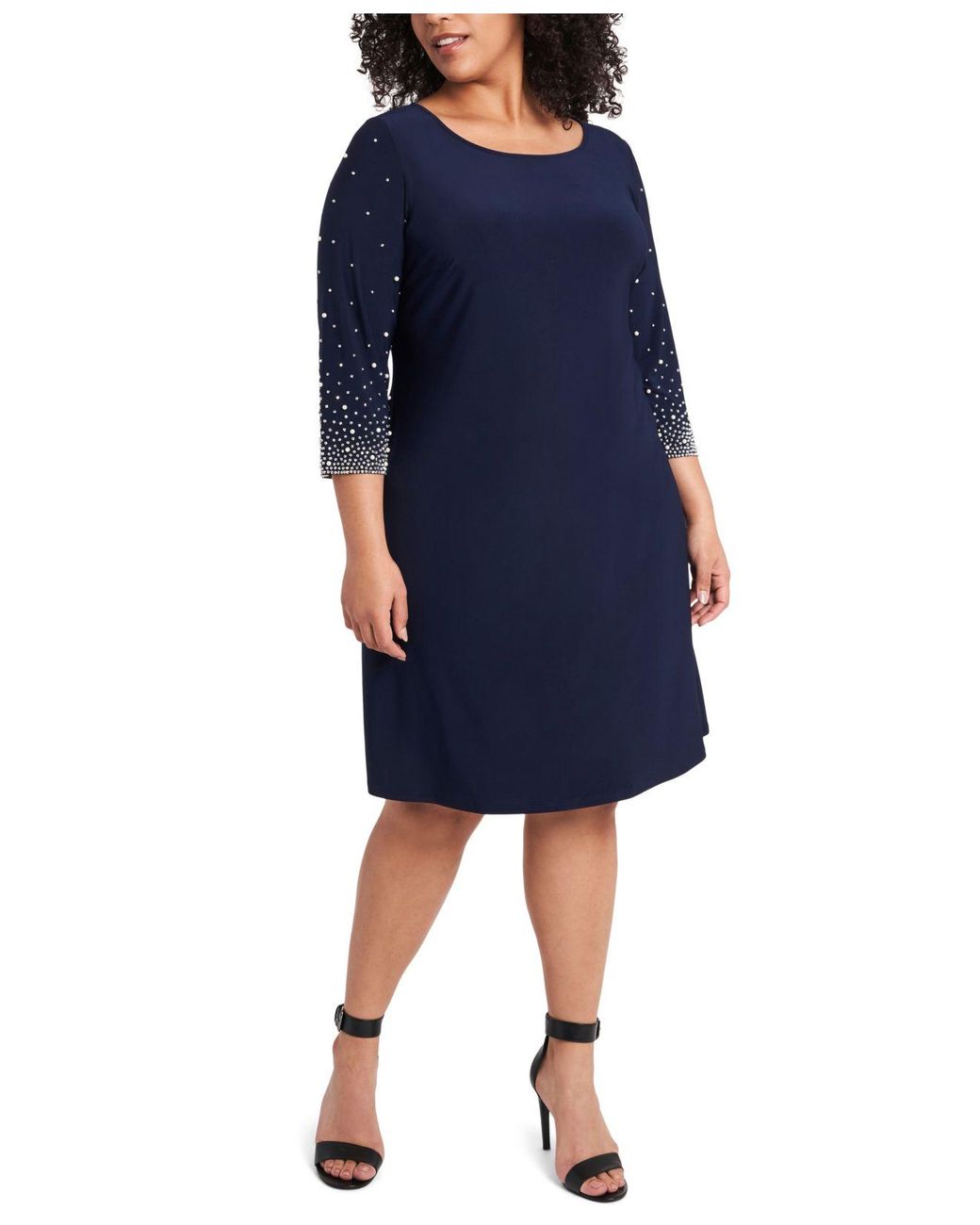 Faraj Embellished-sleeve Sheath Dress 