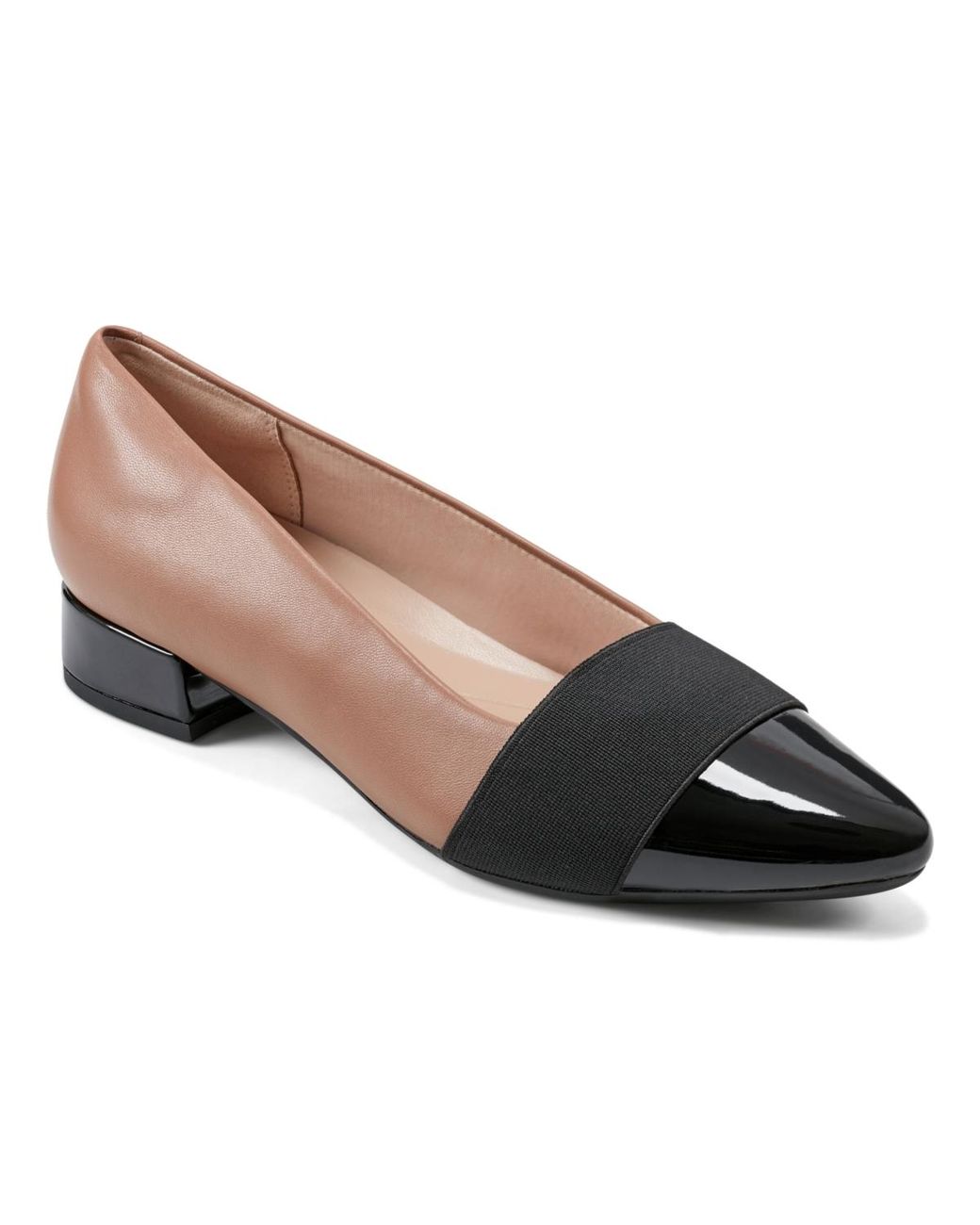 Easy Spirit Casta Eflex Low Block Heel Pumps in Brown | Lyst