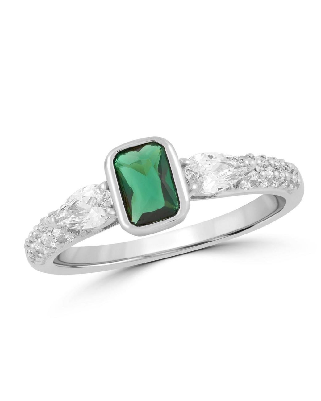 Simona Gray Radiant Bezel-set Rectangle