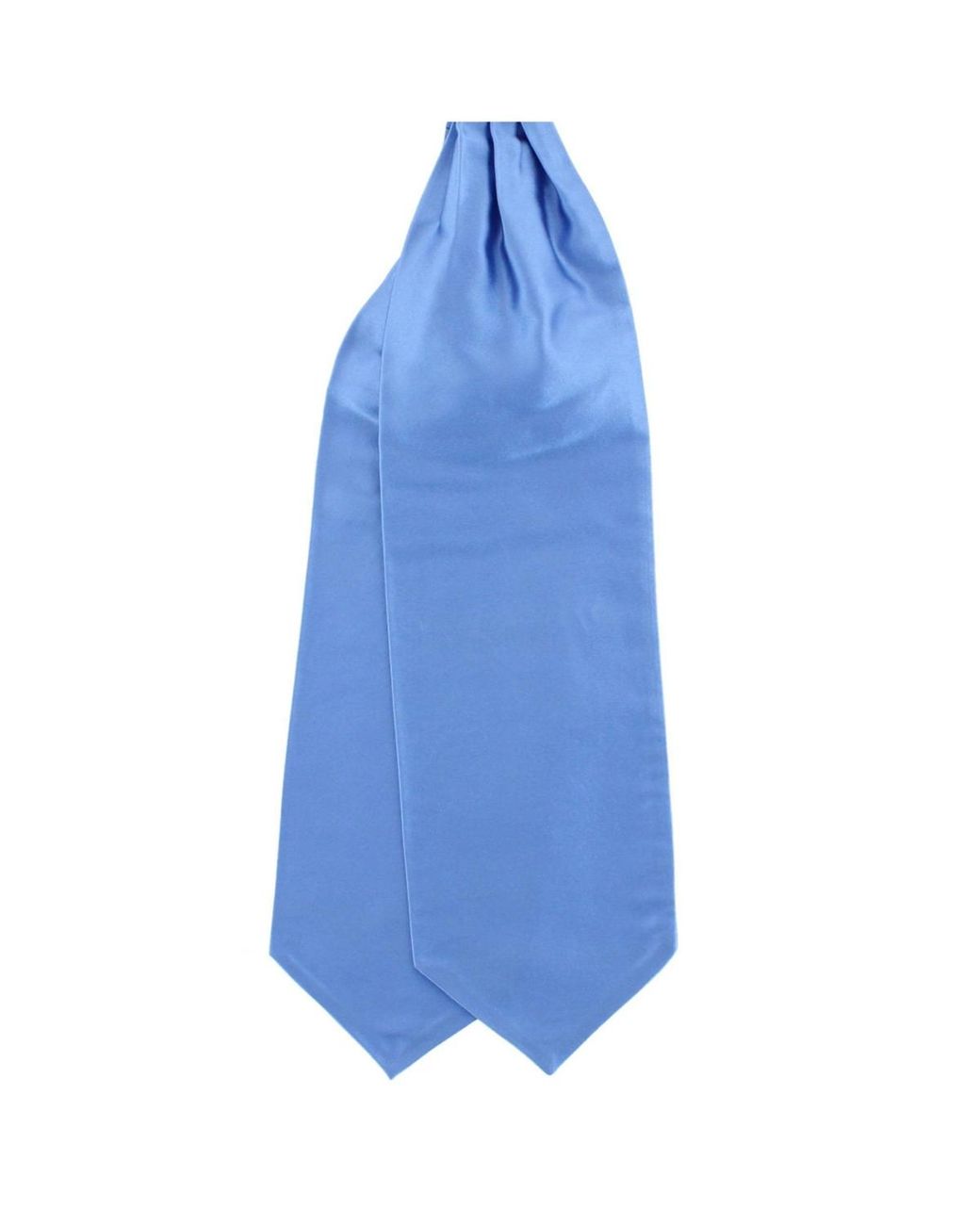 Trafalgar Blue Grant Solid Colored Silk Ascot for men