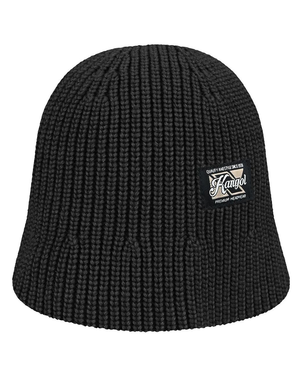 Kangol Black Washed Knit Bucket Bucket Hat for men