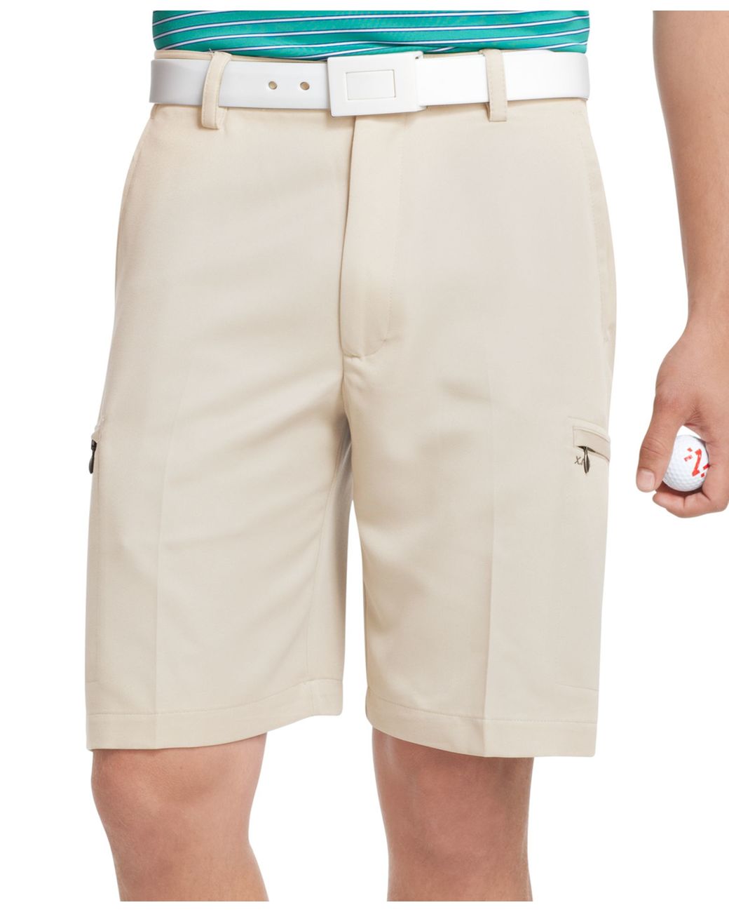 Izod Xfg Flatfront Cargo Golf Shorts in Natural for Men Lyst