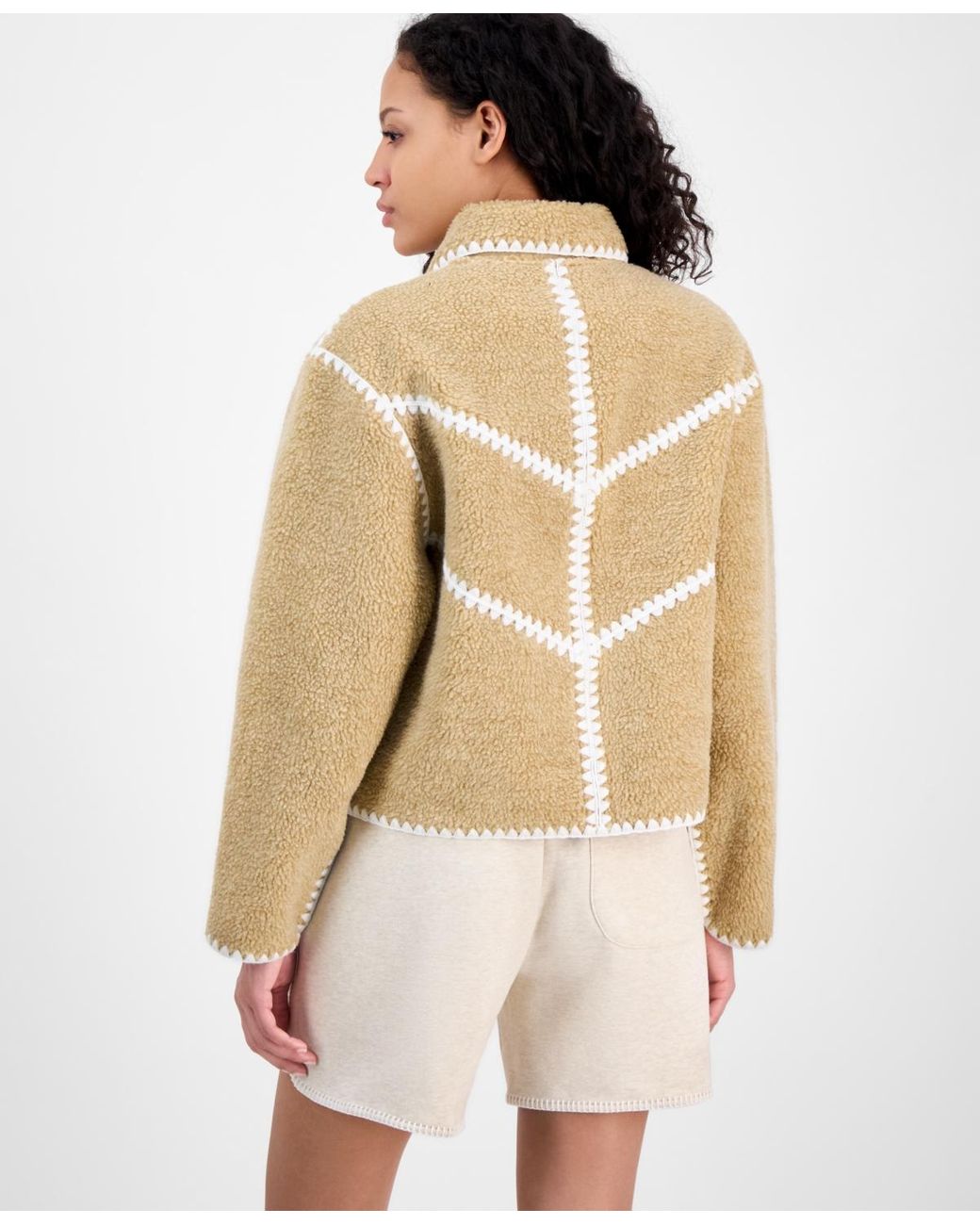 UGG Ellison Fluff Shell Jacket in Natural | Lyst