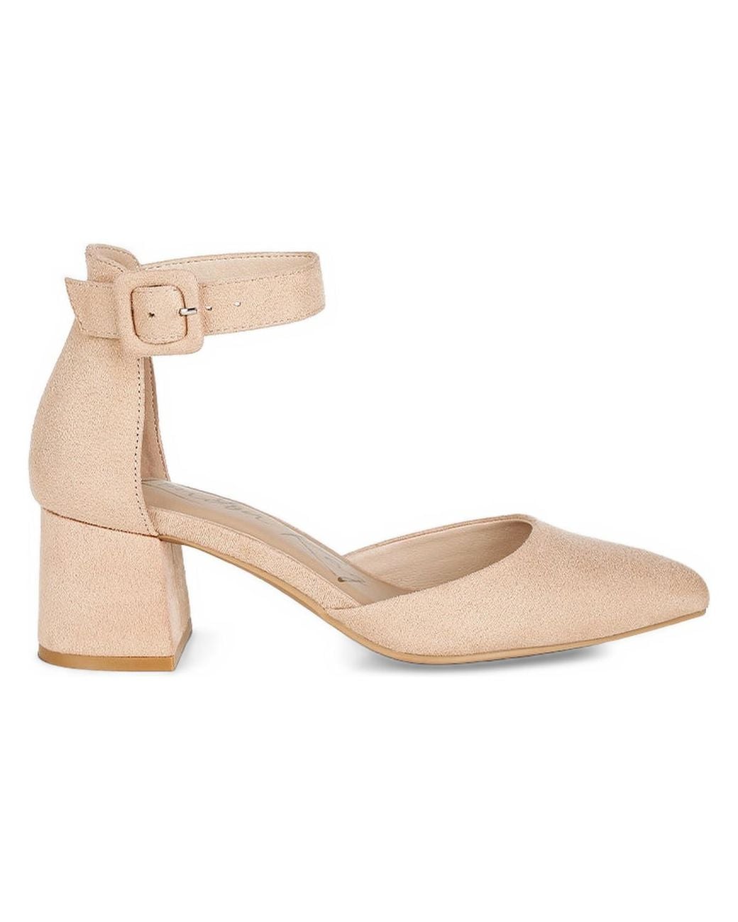 LONDON RAG White Stroot Mid Block Heel