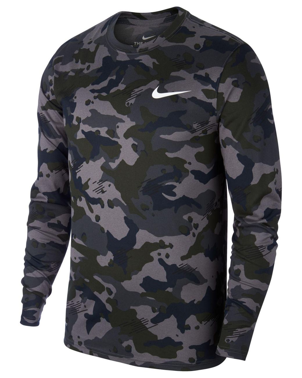 Nike Dry Camo-print Training Shirt in Gray for Men | Lyst