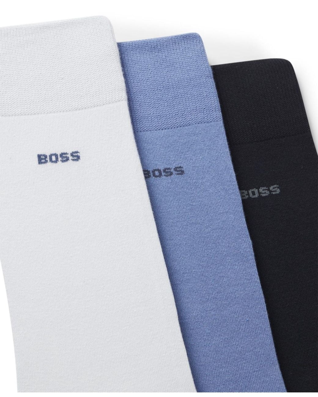 Boss Blue Solid Regular Length Socks for men