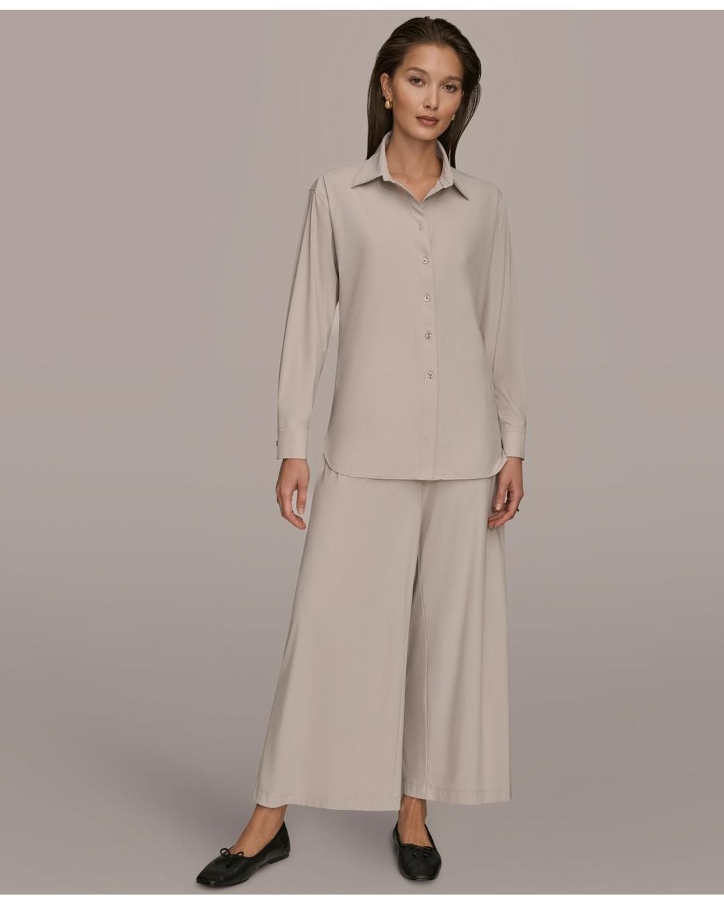 Donna Karan Weekend Brown Button-down Shirt