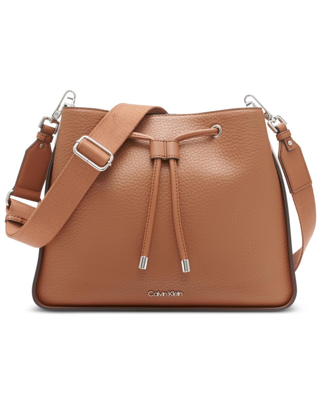 Calvin Klein Fay Drawstring Hobo in Brown | Lyst
