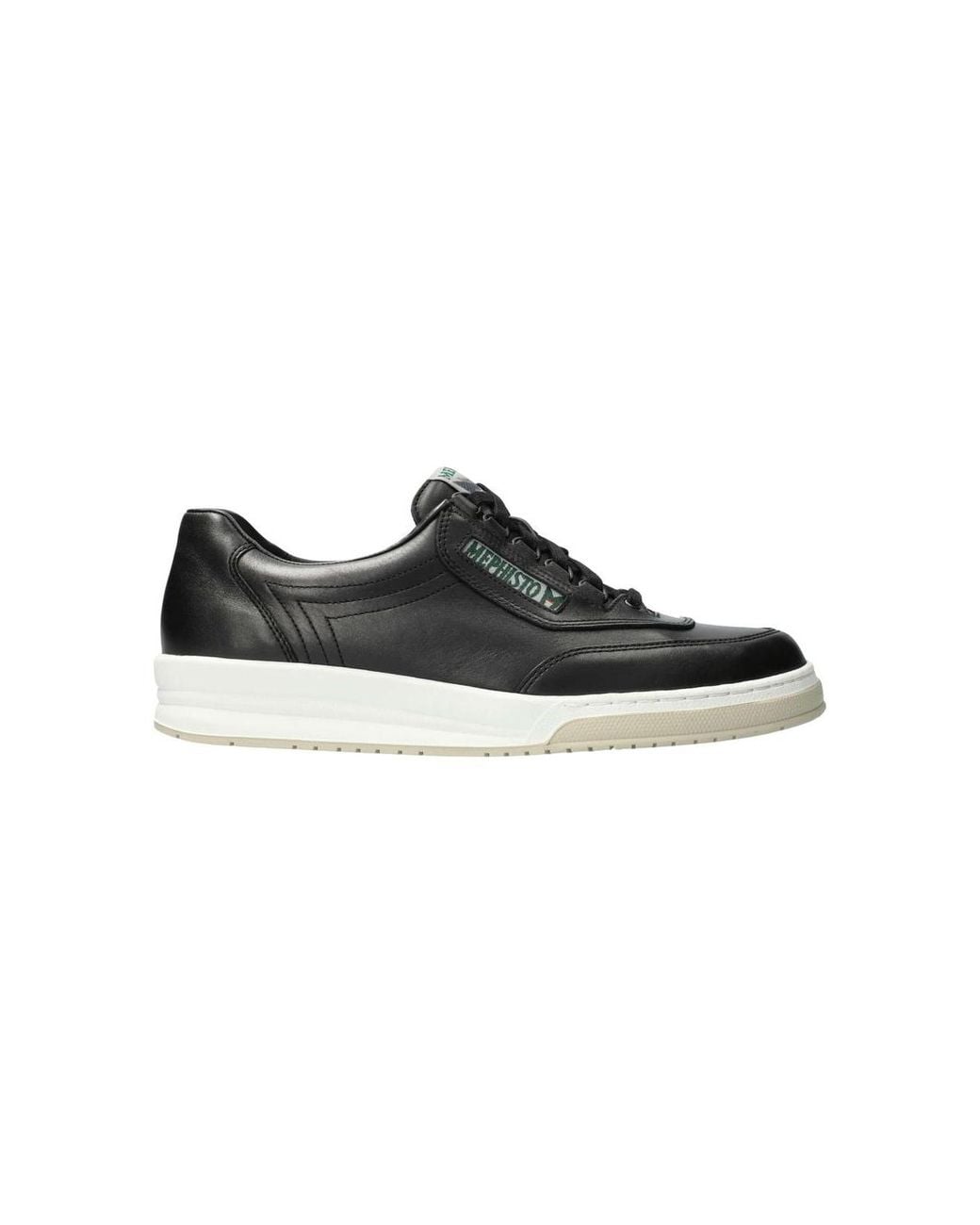 Mephisto Black Match Leather Sneaker for men