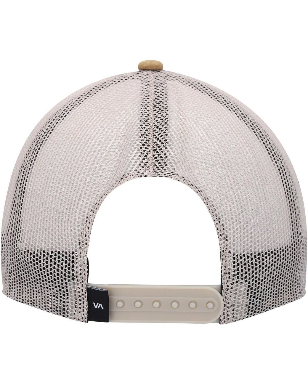 RVCA Natural Work Script Trucker Snapback Hat for men