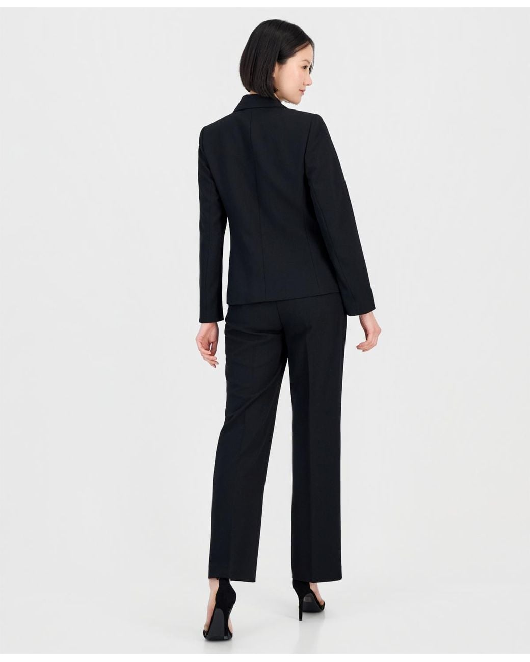 Tahari Blue Double-breasted Pantsuit