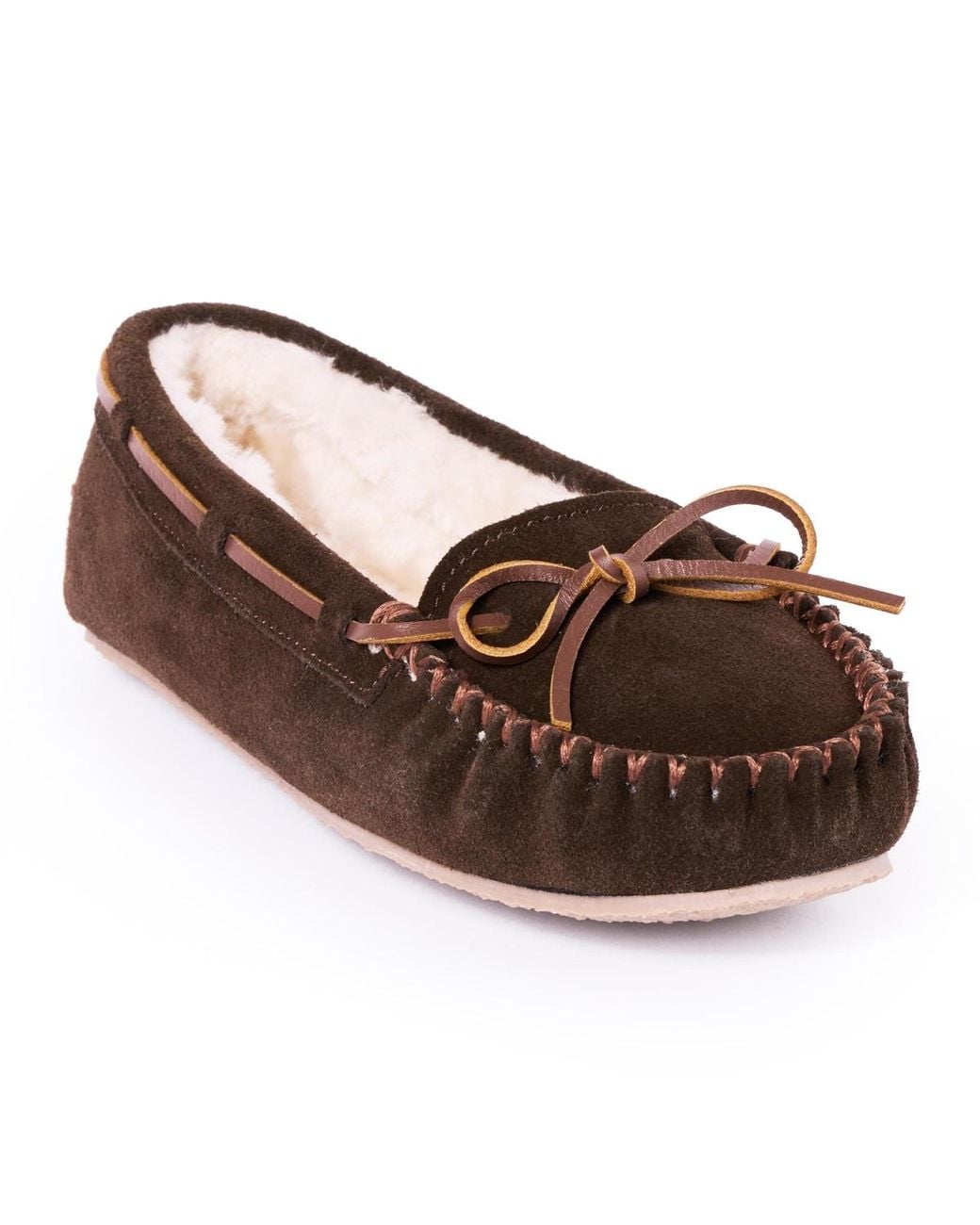 Minnetonka Brown Cally Slippers