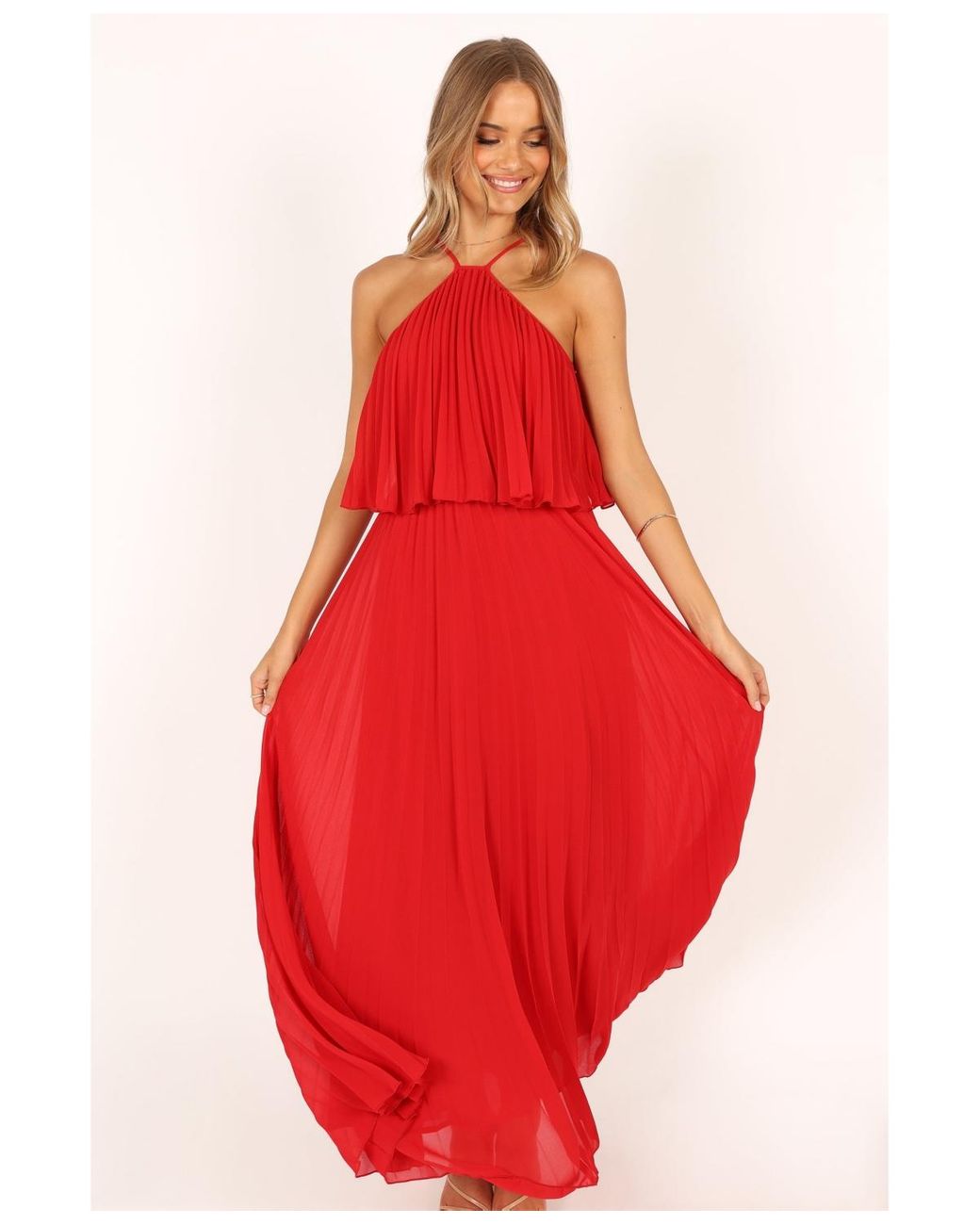 chinese dress ladies Achanti Pleated Maxi Dress - Pink Azalea main image 0