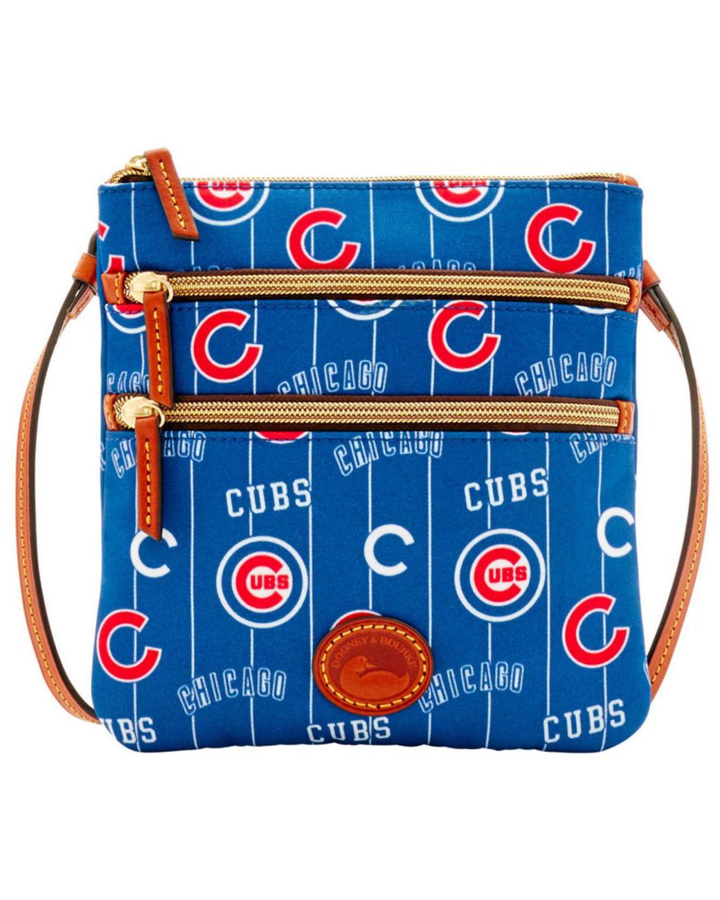 Dooney & Bourke Chicago Cubs Nylon Triple Zip Crossbody in Blue