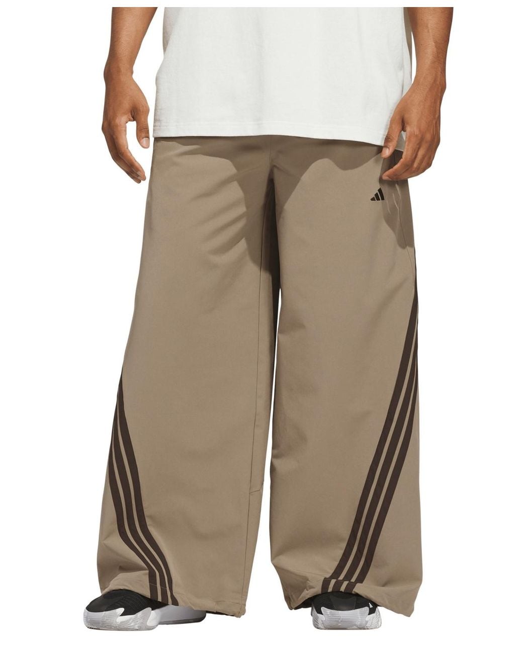 Dobby Colouring In adidas Wide-leg Loose-fit Woven-dobby Pants in Natural for Men | Lyst