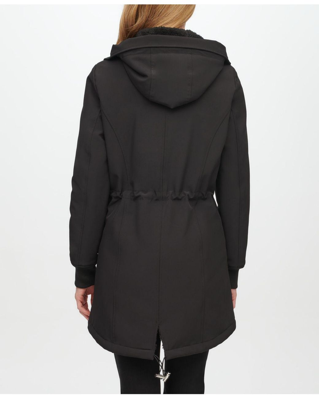 Calvin Klein Fleece-lined Hooded Raincoat in Black | Lyst